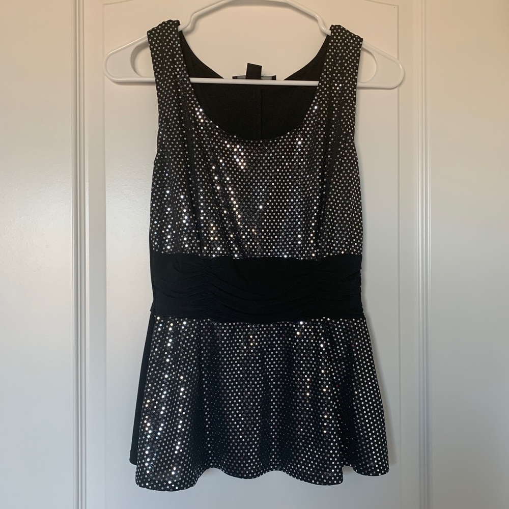 Women’s black and silver tank top